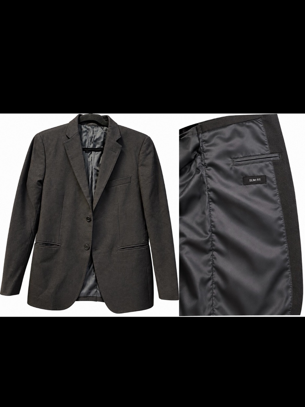 Uniqlo Slim Fit Dark Charcoal Men's Blazer Size Large